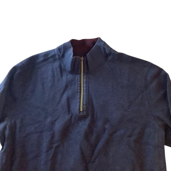 Tommy Bahama 1/4 Zip Blue/Maroon ReversibleLong Sleeve Sweater Adult Size Large - Picture 4 of 9